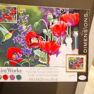 Dimensions Paintworks Hummingbird and Poppies Paint-by-Number
